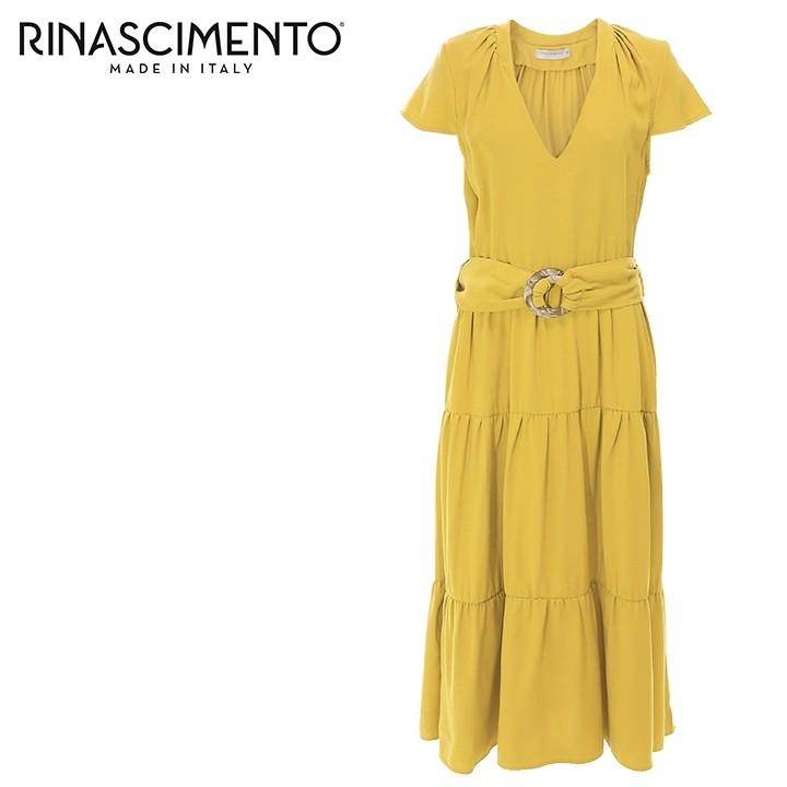 リナシメント Rinascimento ロングワンピース マキシワンピース レディース 共布ベルト付き 深vネック フリル フレンチスリーブ Rin L T 387 キイロヤ インポート 通販 Yahoo ショッピング