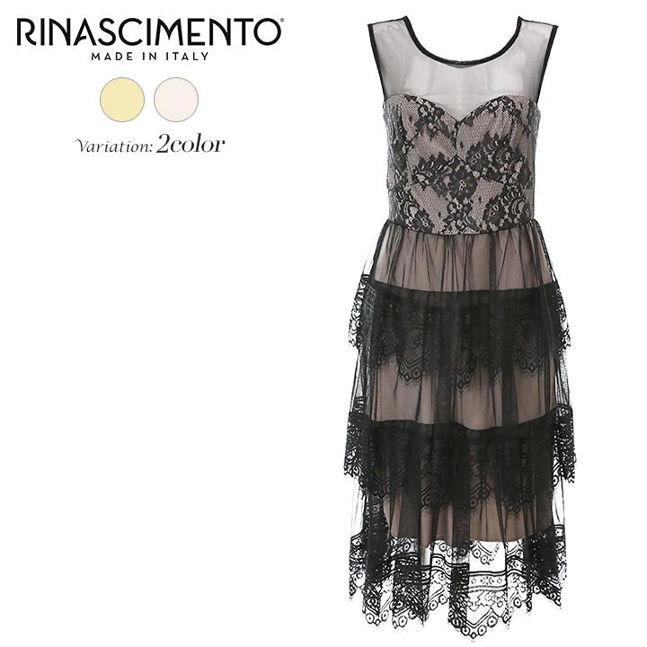 リナシメント Rinascimento ノースリーブワンピース レディース メッシュレース異色切替 Vネック セクシー ミモレ丈 膝下丈 Rin L T A8 234 キイロヤ インポート 通販 Yahoo ショッピング