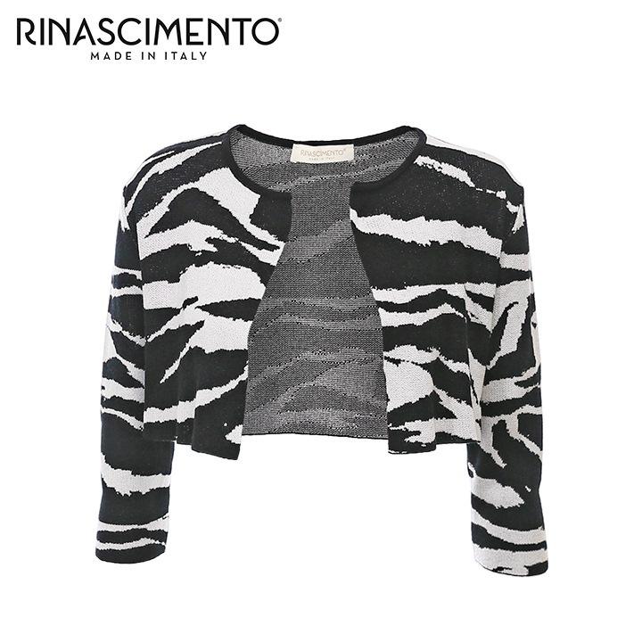 リナシメント Rinascimento ボレロ レディース ゼブラ柄 ショート丈 七