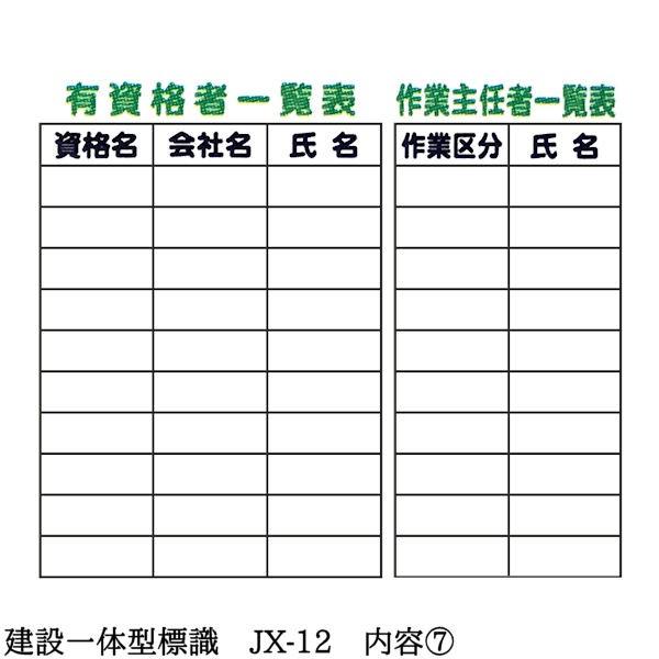 建設一体型標識 JX-12 壁貼りタイプ PP製 建設業の許可票 / 労災保険