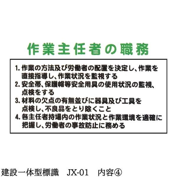 建設一体型標識 JX-01 壁貼りタイプ PP製 建設業の許可票 / 労災保険