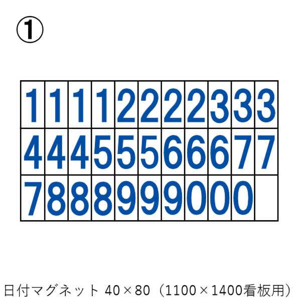 選べるサイズ 数字 マグネット 工期 日付 路上工事看板 工事看板 工事