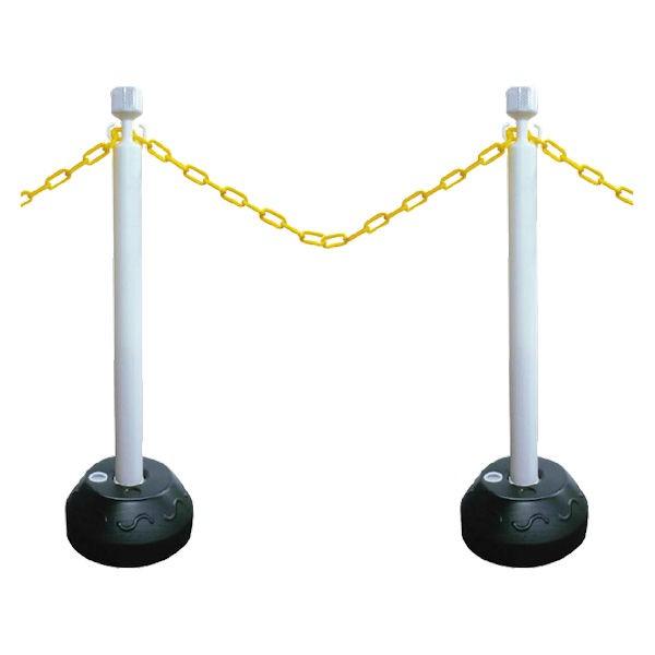【セット値引き】チェーンポール　ガイドポール 2.5Mチェーン入りポールセット トラ柄反射 入荷後の出荷となります