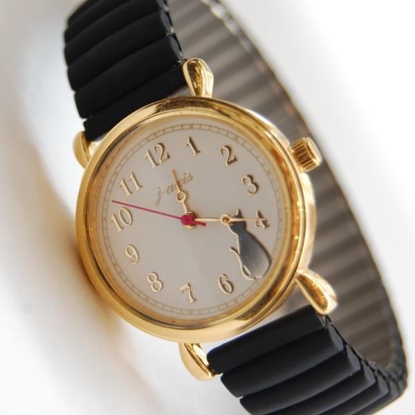 腕時計 レディース ネコシルエット ジャバラウォッチ 時計 ベルト じゃばら 伸縮 簡単 ネコ 猫 ねこ ゴールド 可愛い 1年間のメーカー保証 メール便送料無料 Bl1142 神戸岡本kiitos 通販 Yahoo ショッピング