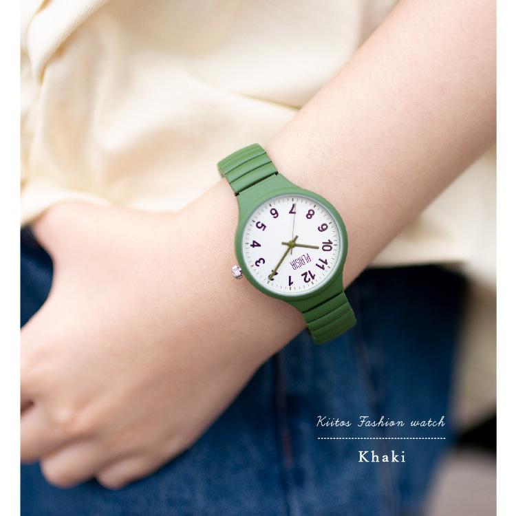 腕時計 レディース ジャバラ シリコン 金属アレルギー ニッケルフリー シンプル 女性 ギフトプレゼント 1年間のメーカー保証付 メール便送料無料 Ea 254n 神戸岡本kiitos 通販 Yahoo ショッピング