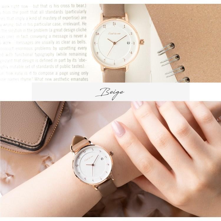 腕時計 レディース 日付表示 手書き風数字 シンプル かわいい おしゃれ カレンダー プレゼント ギフト 1年間のメーカー保証付 メール便送料無料 Fw St232 神戸岡本kiitos 通販 Yahoo ショッピング