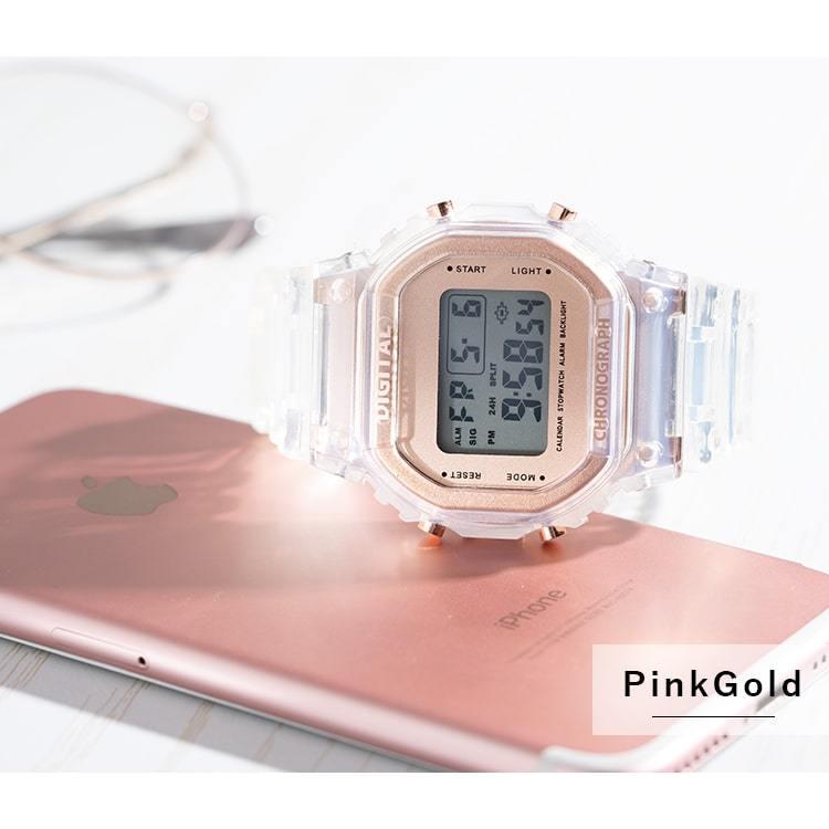 直営限定アウトレット デジタル腕時計 シンプル クリアベルト腕時計 デジタルウォッチ 送料無料 即発送 Comunidadaledar Org
