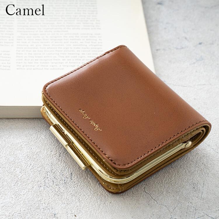 Legato Largo 財布 レディース 二つ折り コンパクト 光沢 合皮 がま口 小さめ 本革風 ブランド かわいい おしゃれ プレゼント ギフト メール便送料無料 Lj E1104 神戸岡本kiitos 通販 Yahoo ショッピング