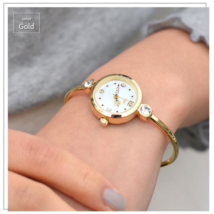 腕時計 レディース ニッケルフリー シェル 白蝶貝 バングルウォッチ