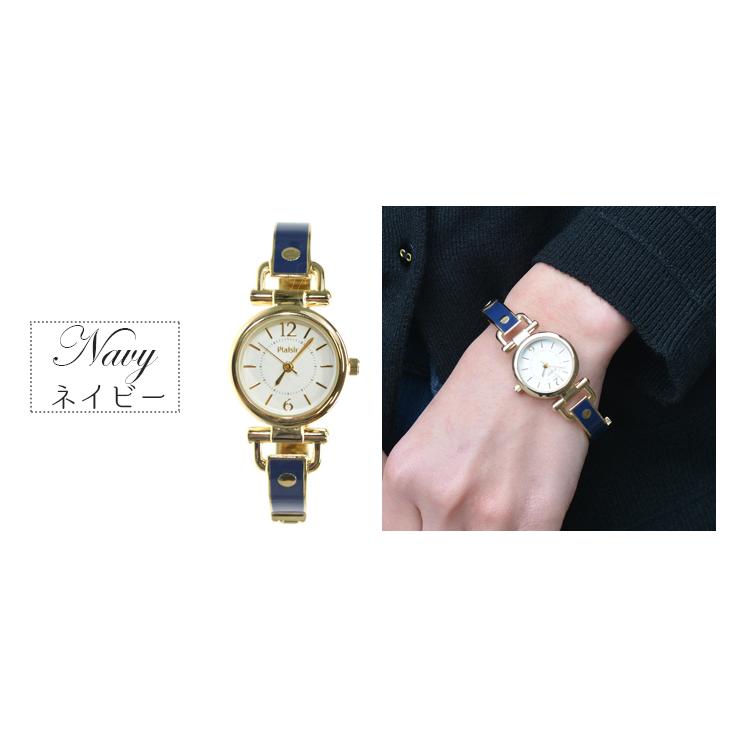 腕時計 レディース バングルウォッチ ニッケルフリー エナメル 金属