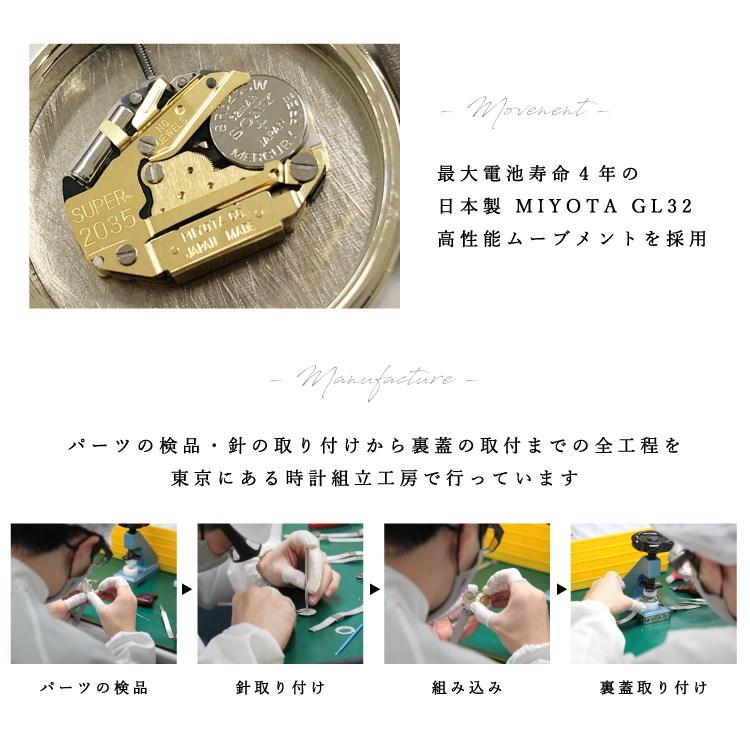 腕時計 レディース 日本製 ニッケルフリー 本革ベルト GRAND JOUR