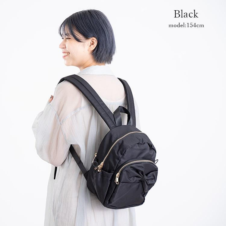 リュック レディース 通学 撥水 小さめ ナイロン リボン 大人 ミニ