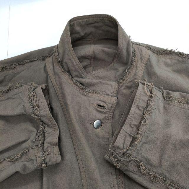 ISSUETHINGS Type27 リバーシブル カットオフ コットン ジャケット 加工 モッズコート カーキ メンズ イシューシングス【中古】5-1127T∞ ISSUETHINGS Type27 リバーシブル カットオフ コットン ジャケット