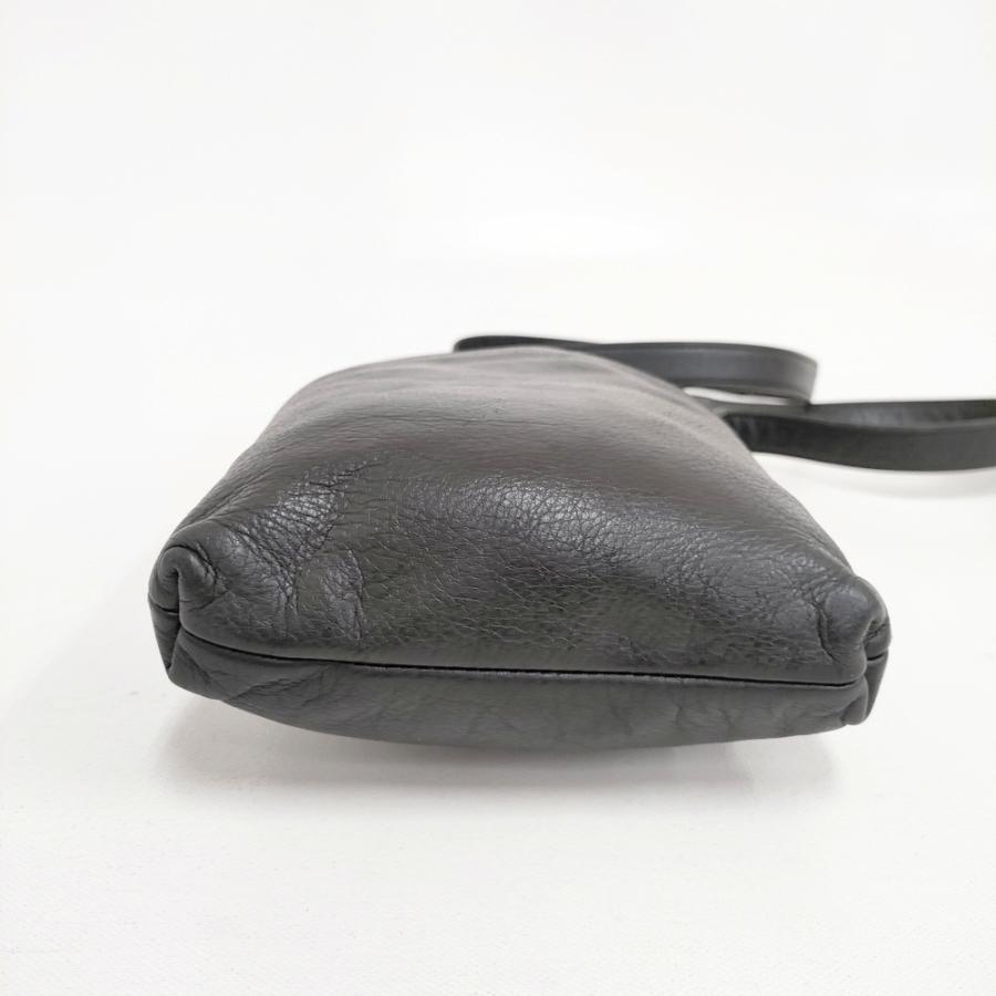 Hender Scheme cow shoulder small 定価19800円 革 レザー ミニバッグ ショルダーバッグ ブラック メンズ エンダースキーマ【中古】5-1125G◎ Hender Scheme cow shoulder small 定価19800円 革 レザー ミニバッグ