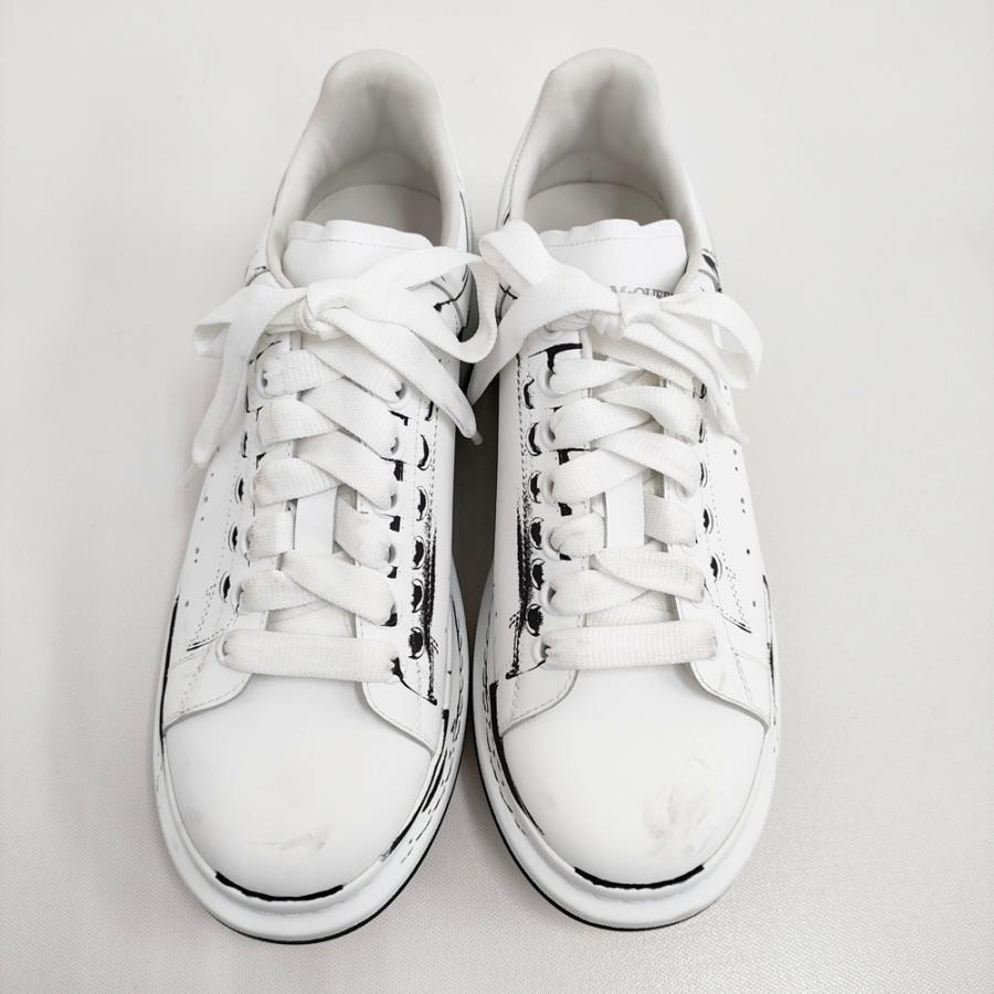 Alexander McQueen ホワイト スニーカー 41 alexander McQUEEN Oversized White Sneaker w/Blue Glitz sz.41