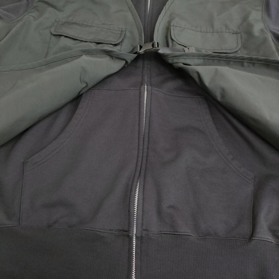 COMME des GARCONS HOMME AD2024 綿裏毛×エステル綿タフタジップ