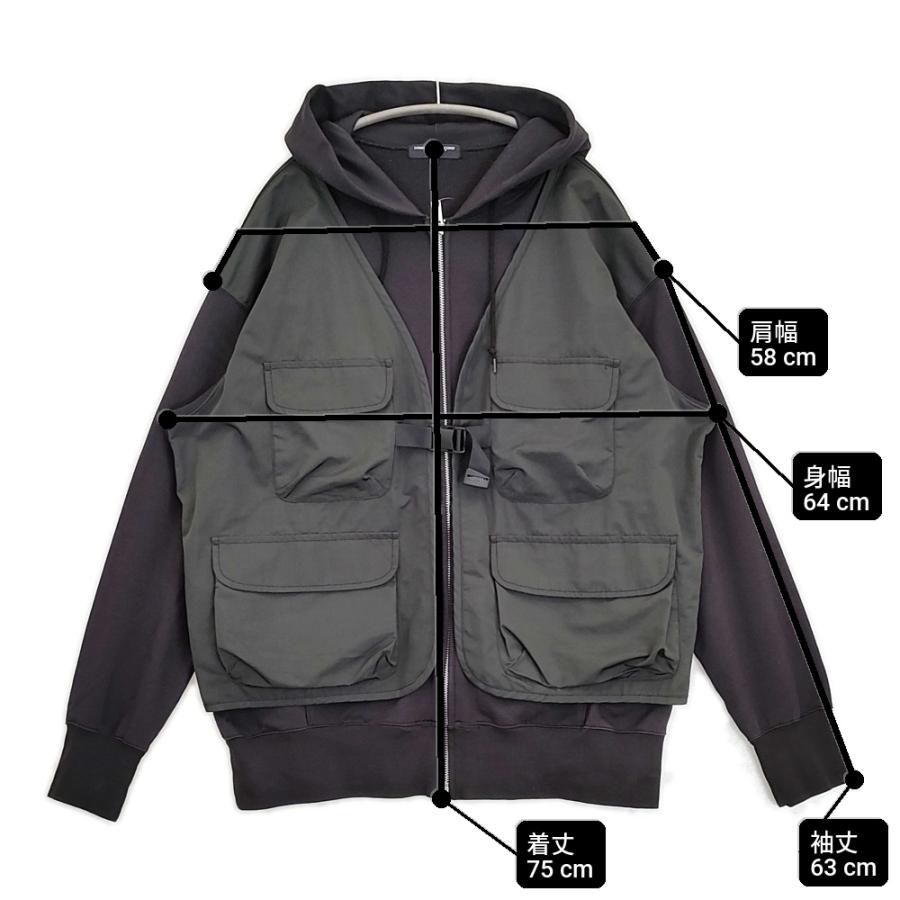 COMME des GARCONS HOMME AD2024 綿裏毛×エステル綿タフタジップ