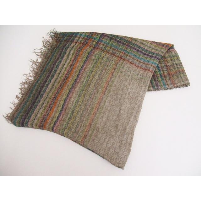 Faliero Sarti チェック柄 フリンジ ストール グレー レディース 