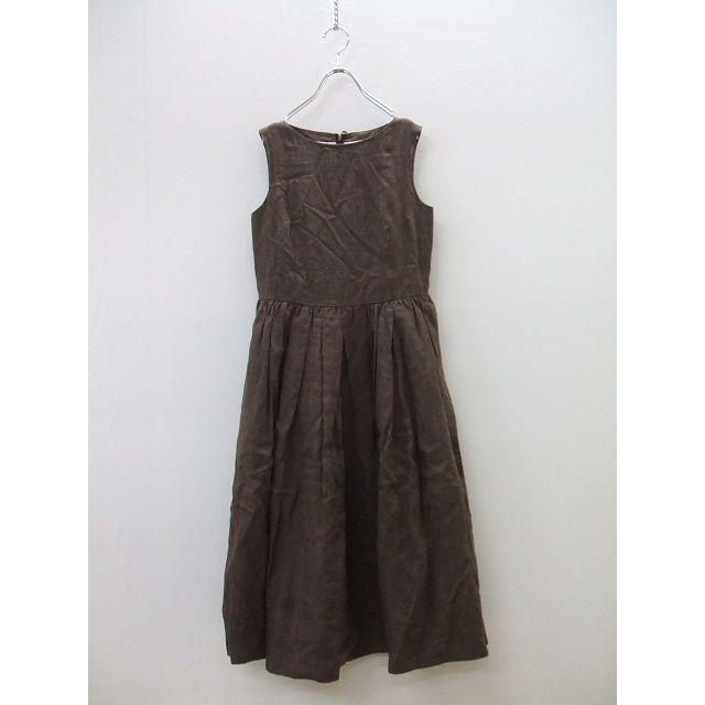 YAECA タックドレス サイズS 99703 ノースリーブ ワンピース ブラウン  