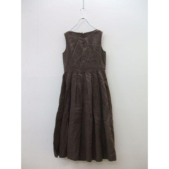 YAECA タックドレス サイズS 99703 ノースリーブ ワンピース ブラウン  