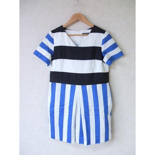 Marimekko Vネック半袖ワンピース 36 ホワイト ブラック ブルー マリメッコ レディース 中古 1 0715s ブランド古着の専門店 ジージー 通販 Yahoo ショッピング