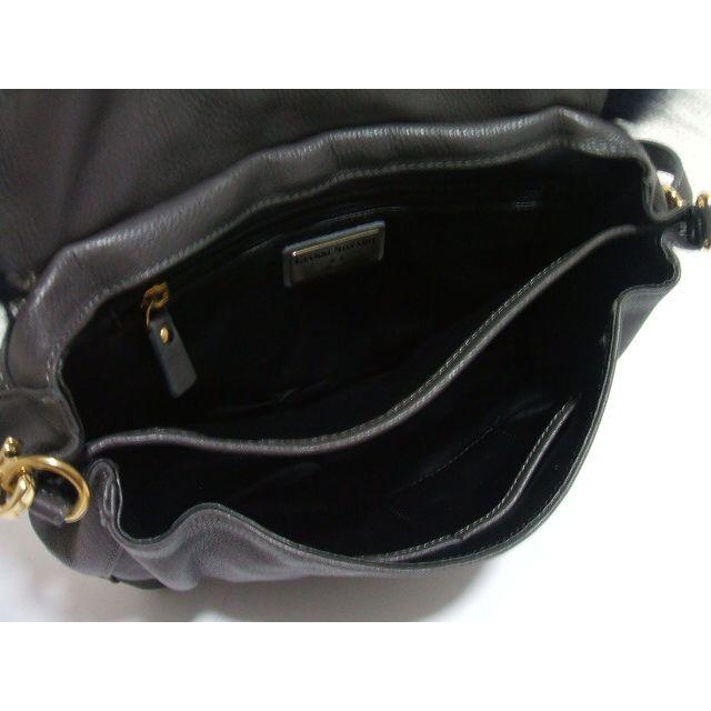 GIANNI NOTARO ファー ショルダーバッグ ネイビー グレー レディース 