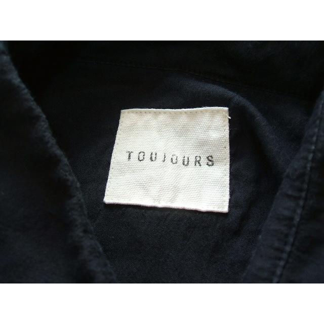 Toujours コットンシルク 長袖シャツ 1 ネイビー レディース トゥジュー 2-0209M 182138｜kiitti｜03