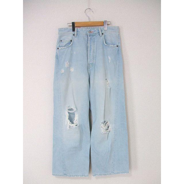 Acne Studios ダメージ加工 デニムパンツ ライトブルー レディース アクネストゥディオズ 中古 1 1023g 1703 ブランド古着の専門店 ジージー 通販 Yahoo ショッピング