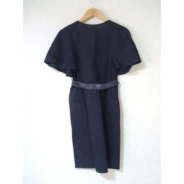 TOGA 半袖 ベルト付き ワンピース サイズM ネイビー レディース