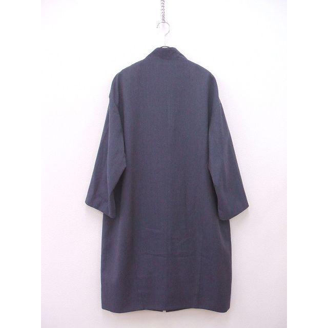 native village ウールシルク ノーカラー コート ブルー グレー native village ウールシルク ノーカラー コート ブルー グレー