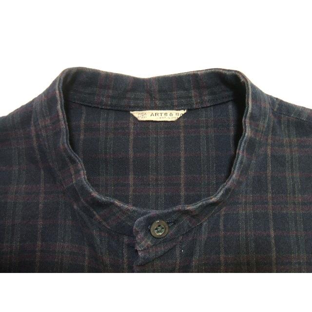 ARTS&SCIENCE チェック コットン バンドカラー 063-U626-034  
