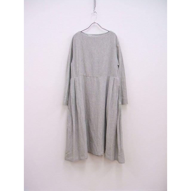 Toujours ボートネック コットンウール ワンピース グレー レディース  