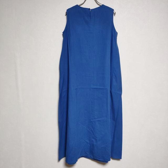 yangany F-5549 ノースリーブロングドレス ワンピース ブルー  