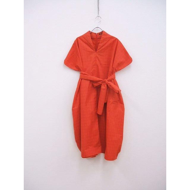 R&D.M.Co- コットンタイプライターVネックリボンドレス 3541 定価56000 