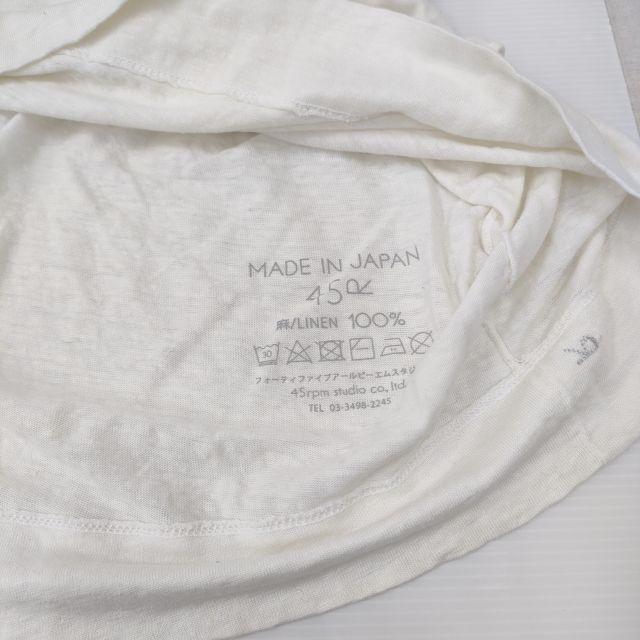 45R 45R/45rpm リネン天竺のビッグTシャツ 定価27500円 カットソー  