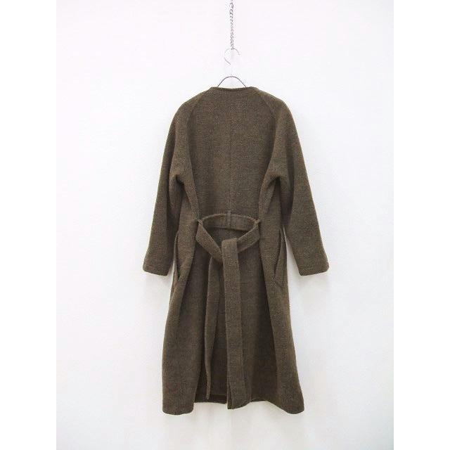 Ray Beams ノーカラーラップコート ツイード素材 コート