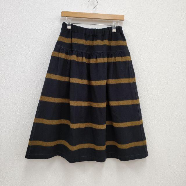 45R/45rpm ジャージフラノのギャザースカート 定価45100円 ネイビー