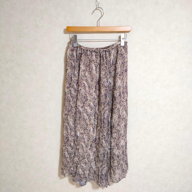 Plage SPRAY PRINT キュプラ サイズ36 ロングスカート ベージュ 