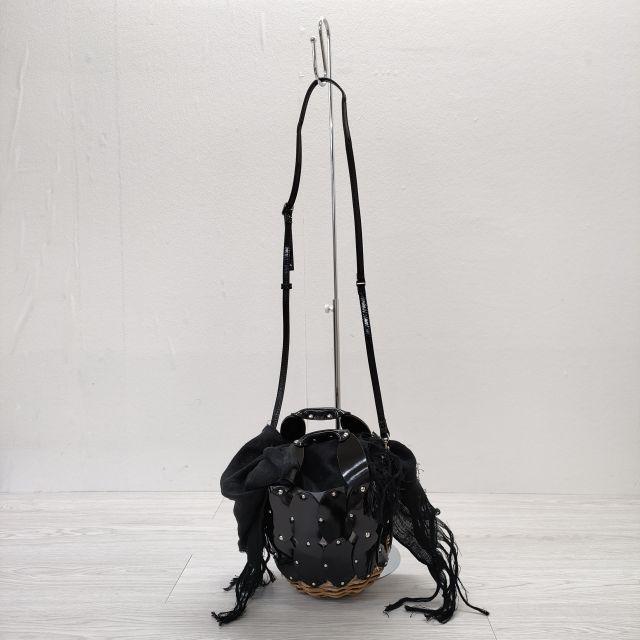 ebagos 2020SS ミニどんぐり ガラスレザー×紅籐 ショルダーバッグ  