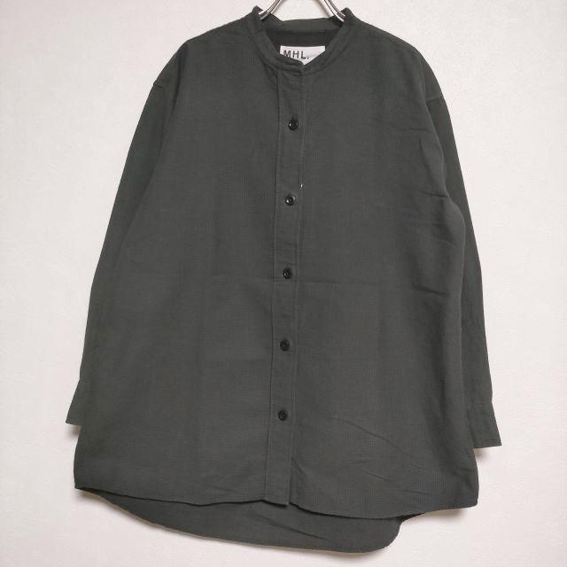 MHL. 595-1253514 UNEVEN CHECK COTTON アニヴェンチェック ブラウス 