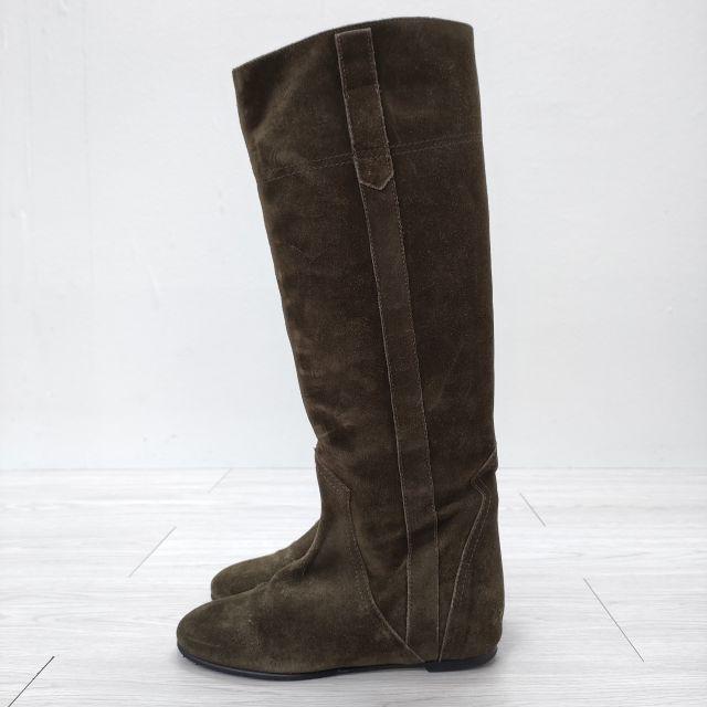 新品ファビオルスコーニスエードブーツ（ベージュ）サイズ３7 ファビオルスコーニ FABIO RUSCONI スクエアトウロングブーツ