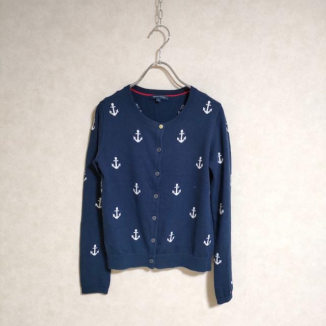 TOMMY HILFIGER イカリ サイズS カーディガン ネイビー トミー