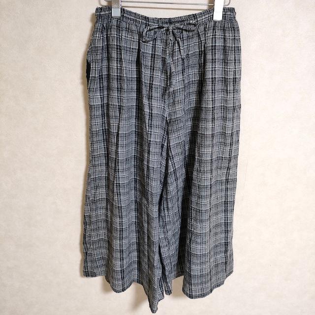 maison de SOIL サイズ2 チェック柄 ウエストゴム キュロット グレー  