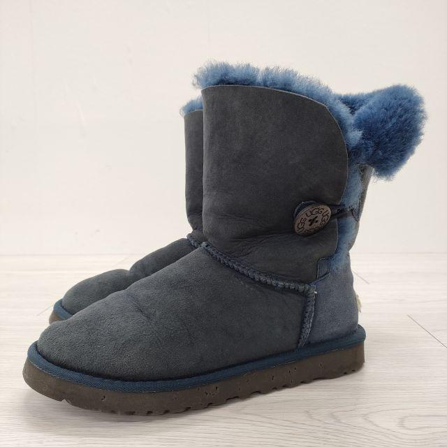 UGG ムートンブーツ 5803 W BAILEY BUTTON サイズ24cm ブーツ ネイビー  