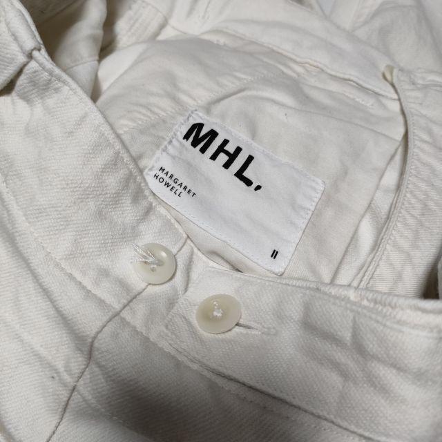 MHL. 595-3143501 WORN LINEN COTTON DRILL 定価30800円 パンツ 22AW 