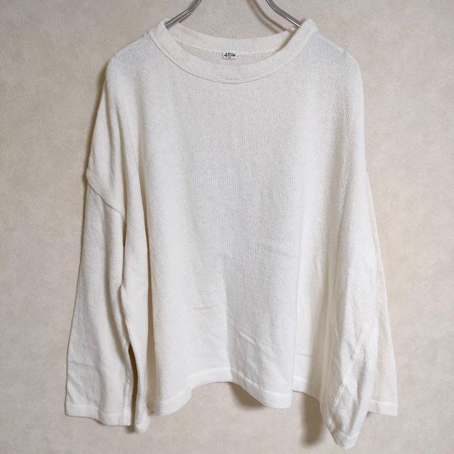 45rpm でこぼこ天竺 馬 長袖Tシャツ 2 ホワイト ロンT 45rpm でこぼこ天竺 馬 長袖Tシャツ 2 ホワイト ロンT