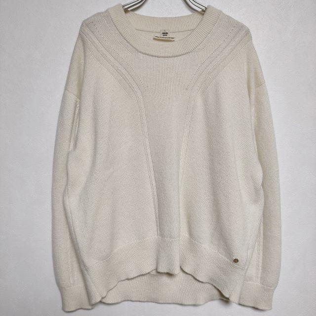 HERMES カシミヤ100% クルーネック ケーブルセーター 2H2603D1 サイズ40 ニット アイボリー レディース エルメス【中古】3-1106T∞ HERMES（エルメス） カシミヤ100% クルーネック ケーブルセーター