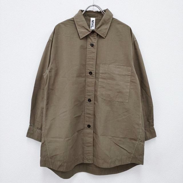 MARGARET HOWELL イギリス製 23SS コットンポプリンシャツ S COTTON