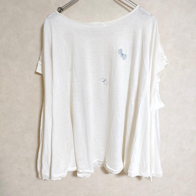 ミナペルホネン choucho ブラウス 38 ホワイト ドロップショルダー