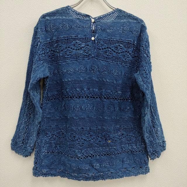 【45R】45rpm 綿100% インディゴ超ガーゼ ドット柄カットソー 3 45R】45rpm 綿100% インディゴ超ガーゼ ドット柄カットソー 3